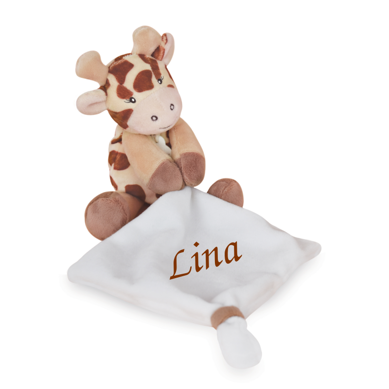  - tikou girafe - peluche avec marron beige 23 cm 